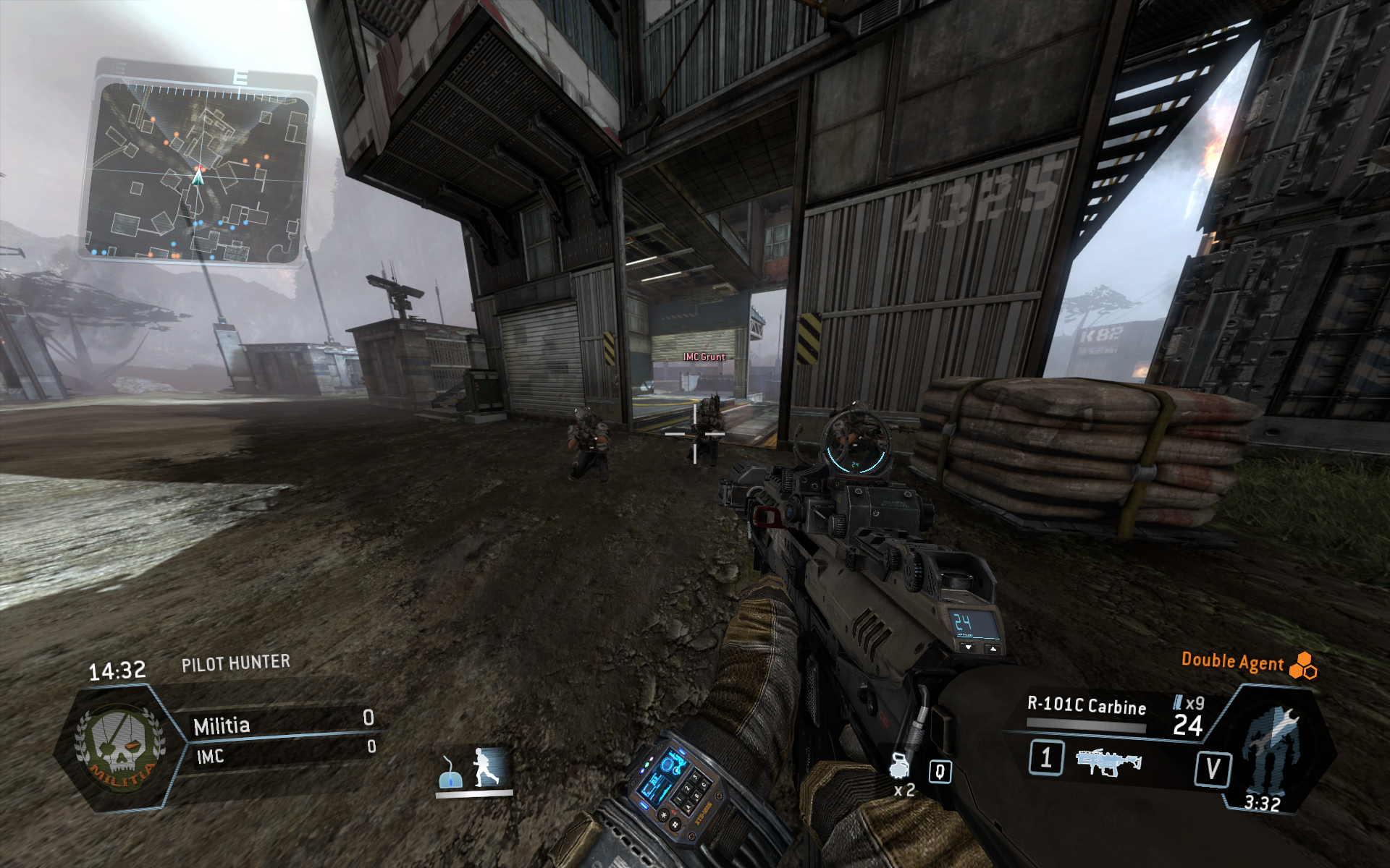 Example of 120° Pilot FOV with 84° Weapon FOV